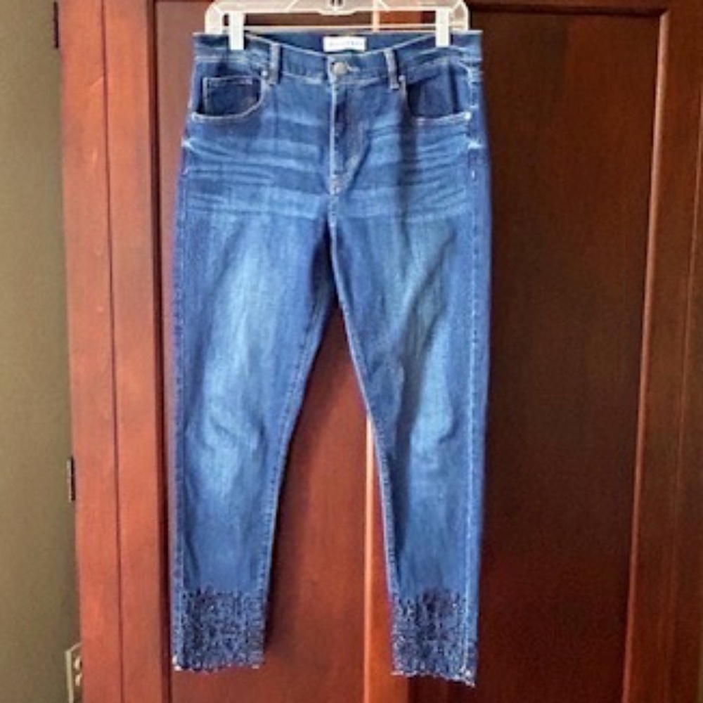 LOFT Modern Skinny Crop Jean with decorative hem